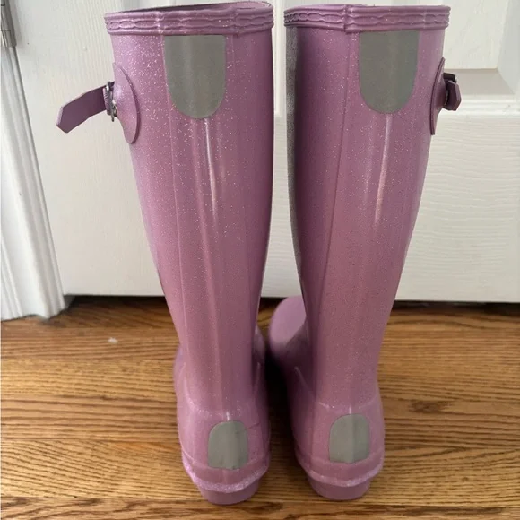 Hunter Lavender Sparkly Rain Boots big kid size 4/5 - Picture 4 of 7